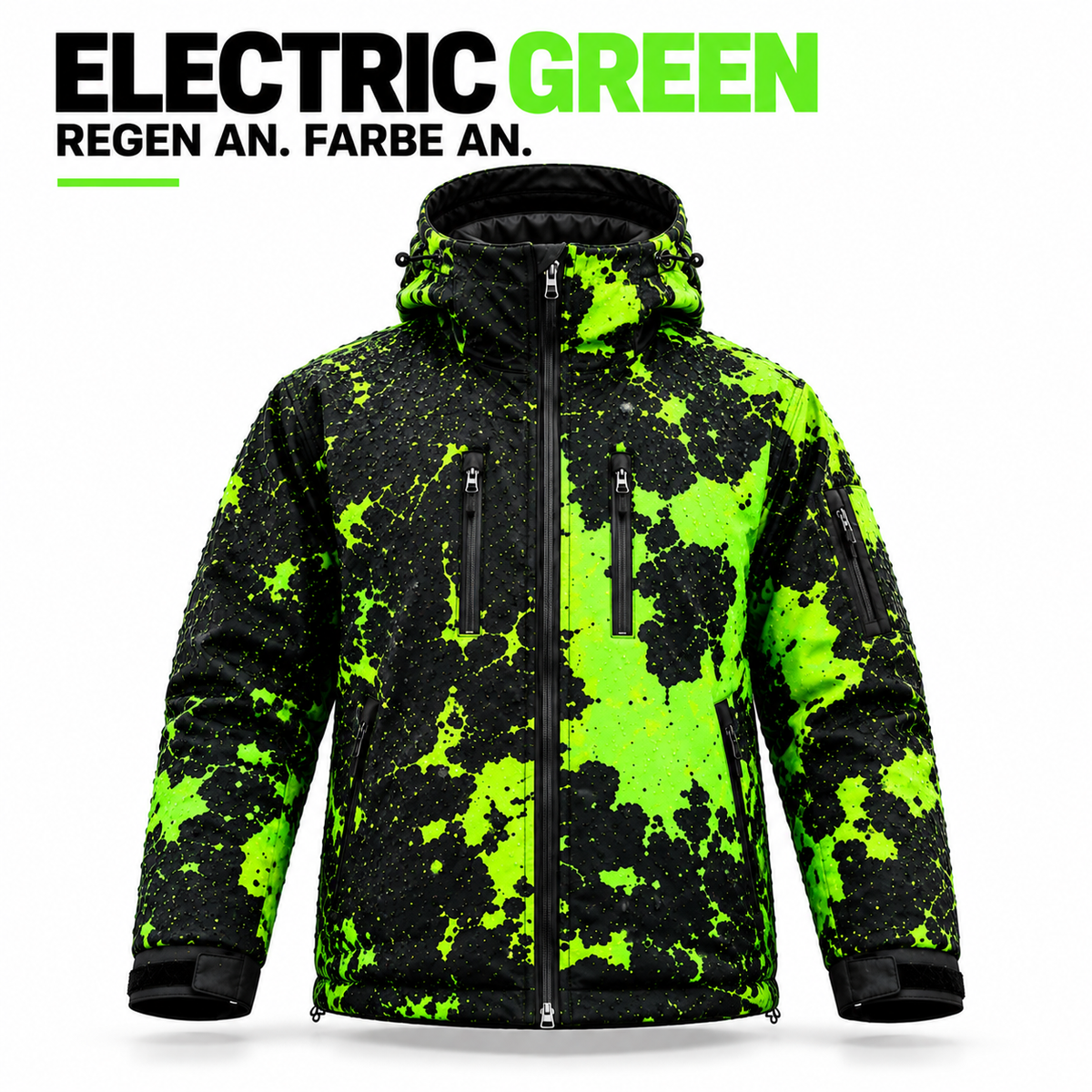 Unisex Regenjacke, die im Regen die Farbe wechselt