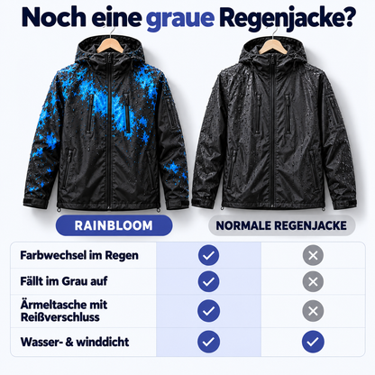 Unisex Regenjacke, die im Regen die Farbe wechselt